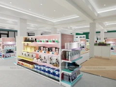 Mint Pink Skincare Store with Island Displays