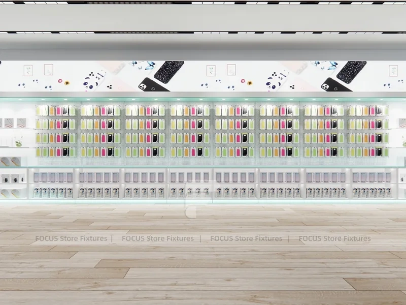 Mint White Mobile Accessories Store Interior