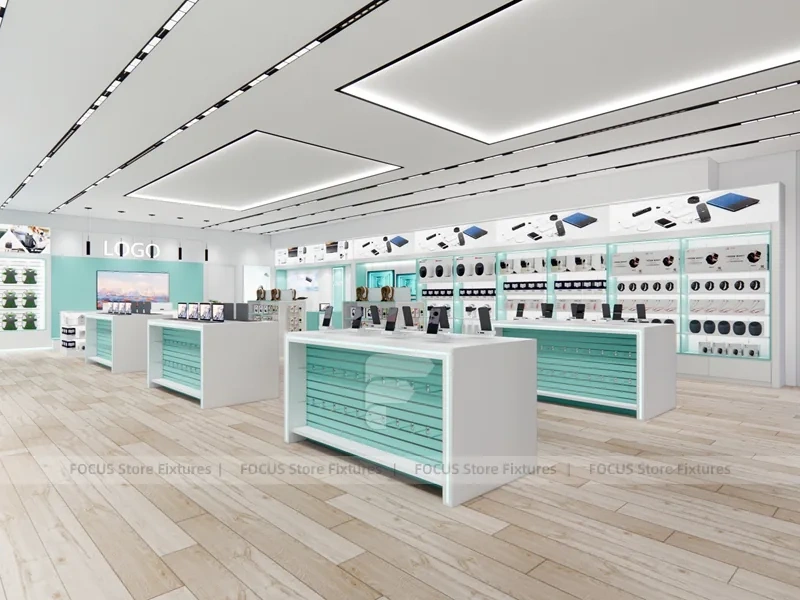 Mint White Mobile Store Counter Interior