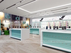Mint White Mobile Store Counter Interior