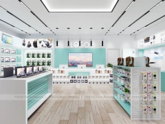 Mint White Mobile Store Counter Interior