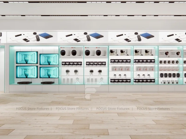 Mint White Mobile Store Counter Interior