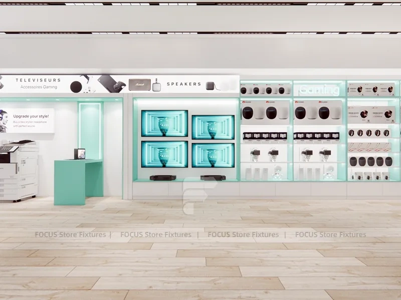 Mint White Mobile Store Counter Layout