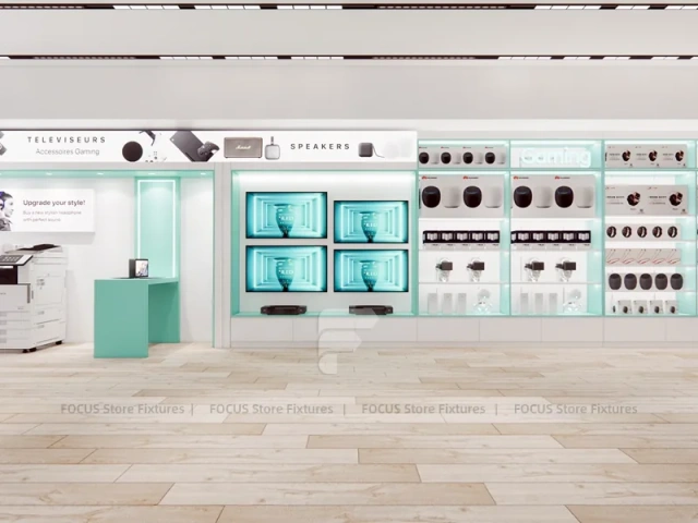 Mint White Mobile Store Counter Layout