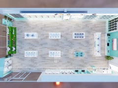 Mint White Mobile Store Counter Layout