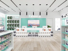 Mint White Mobile Store Counter Layout