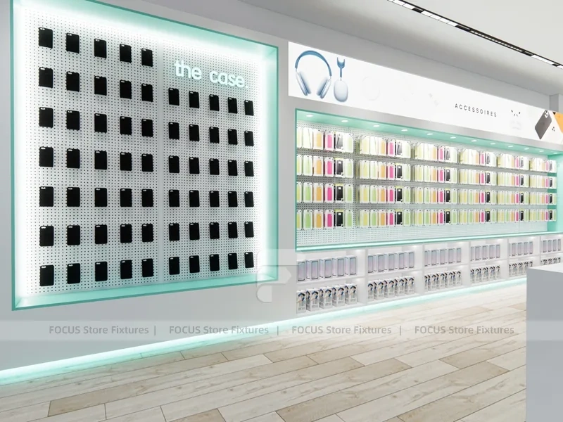 Mint White Phone Accessories Display Store