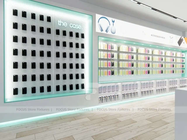 Mint White Phone Accessories Display Store