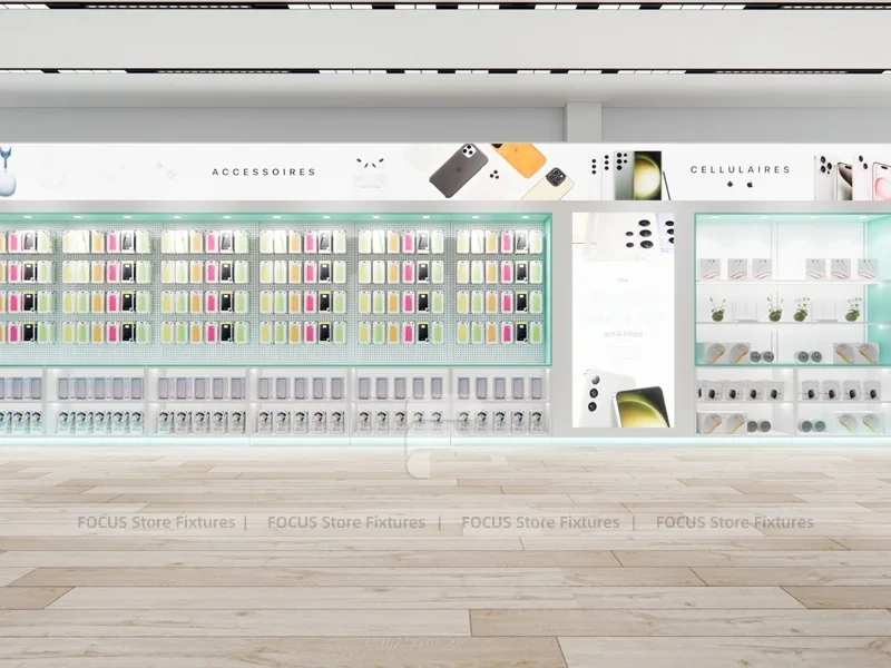 Mint White Phone Accessories Display Store