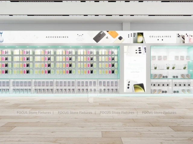 Mint White Phone Accessories Display Store