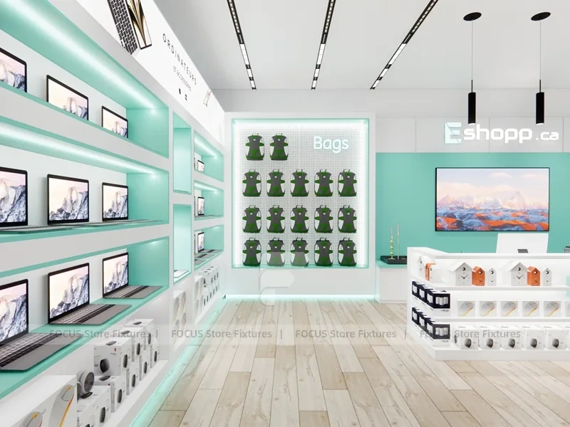 Mint White Phone Accessories Display Store
