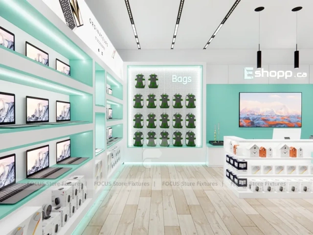 Mint White Phone Accessories Display Store