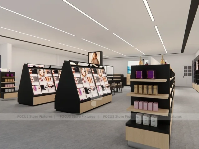 Modern Makeup Gondola Display Showroom