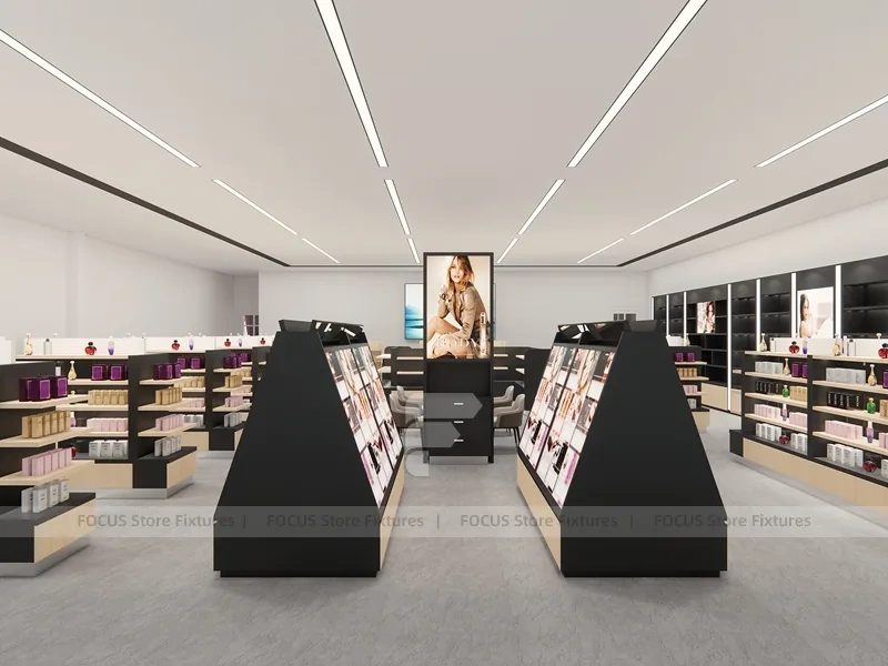 Modern Makeup Gondola Display Showroom