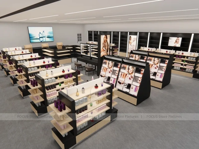 Modern Makeup Gondola Display Showroom