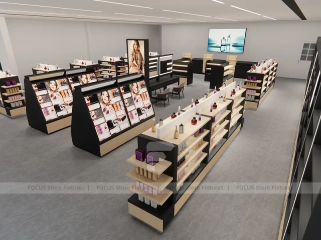 Modern Makeup Gondola Display Showroom