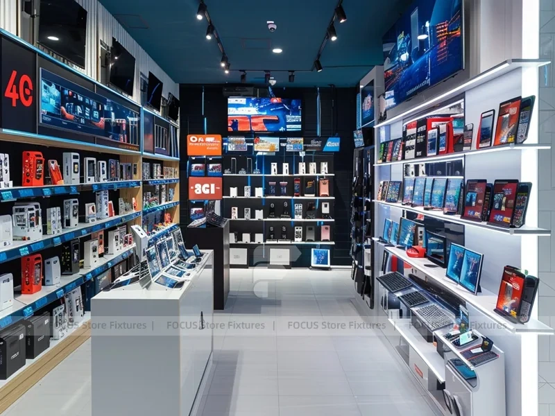 Narrow Mobile Accessories Store Wall Shelving