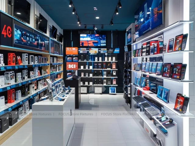 Narrow Mobile Accessories Store Wall Shelving