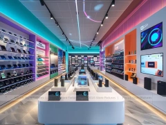 Narrow Mobile Accessories Store Wall Shelving