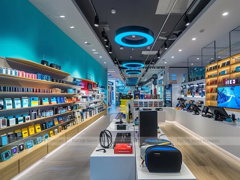 Narrow Mobile Accessories Store Wall Shelving