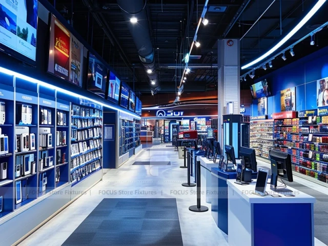 Narrow Mobile Accessories Store Wall Shelving