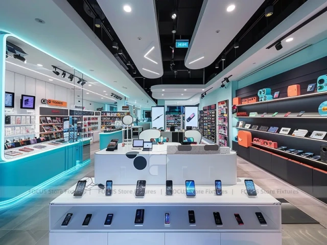 Narrow Mobile Accessories Store Wall Shelving