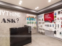 Natural Wood Electronics Store Interior Display