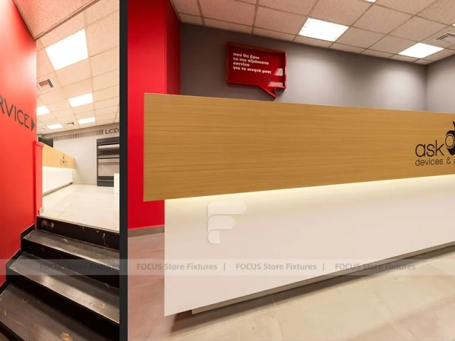 Natural Wood Electronics Store Interior Display