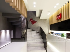 Natural Wood Electronics Store Interior Display
