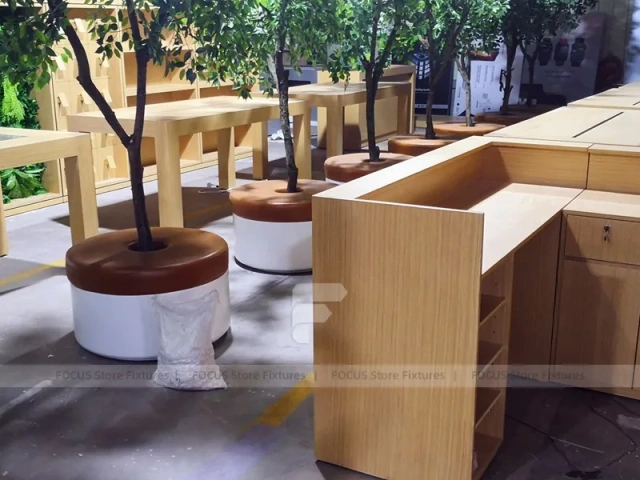 Natural Wood Phone Consultation Counter