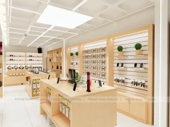 Natural Wood Tech Mobile Store Interior