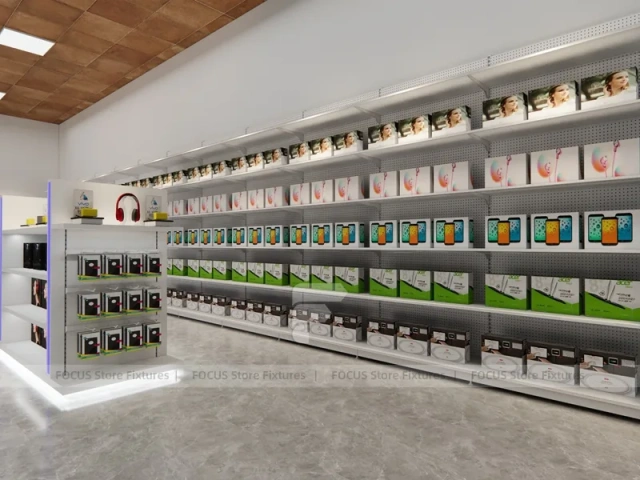 Natural Wood White Mobile Phone Experience Store