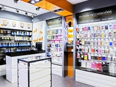 Orange Black Mobile Accessories Store Interior