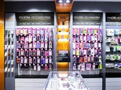 Orange Black Mobile Accessories Store Interior