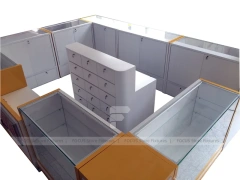 Orange White Glass Mobile Phone Kiosk Counter