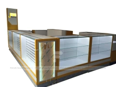 Orange White Glass Mobile Phone Kiosk Counter