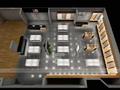 Orange White Mobile Store Wall Display Layout