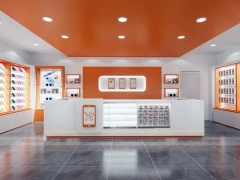 Orange White Phone Service Store Interior