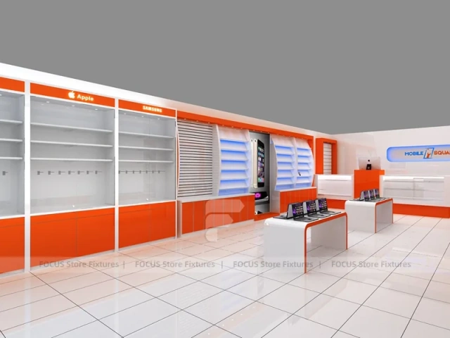 Orange White Phone Shop Wall Fixture