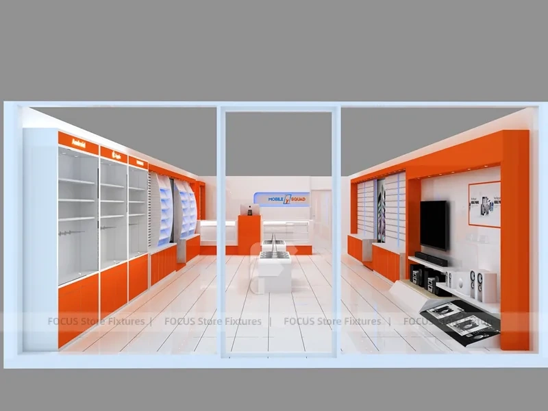 Orange White Phone Shop Wall Fixture