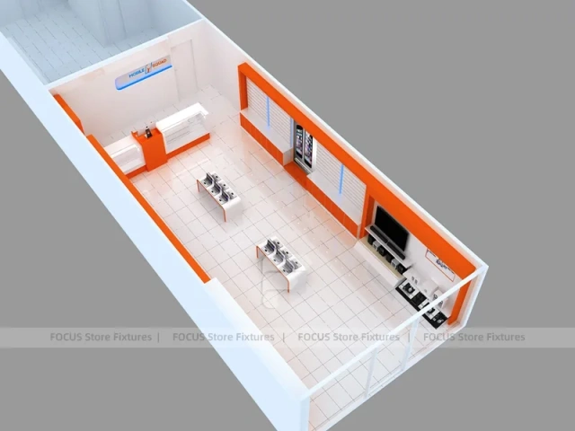 Orange White Phone Shop Wall Fixture