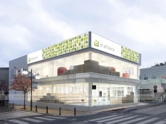 Pastel Curved Mobile Phone Store Interior