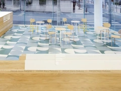 Pastel Curved Mobile Phone Store Interior