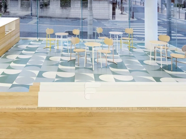 Pastel Curved Mobile Phone Store Interior