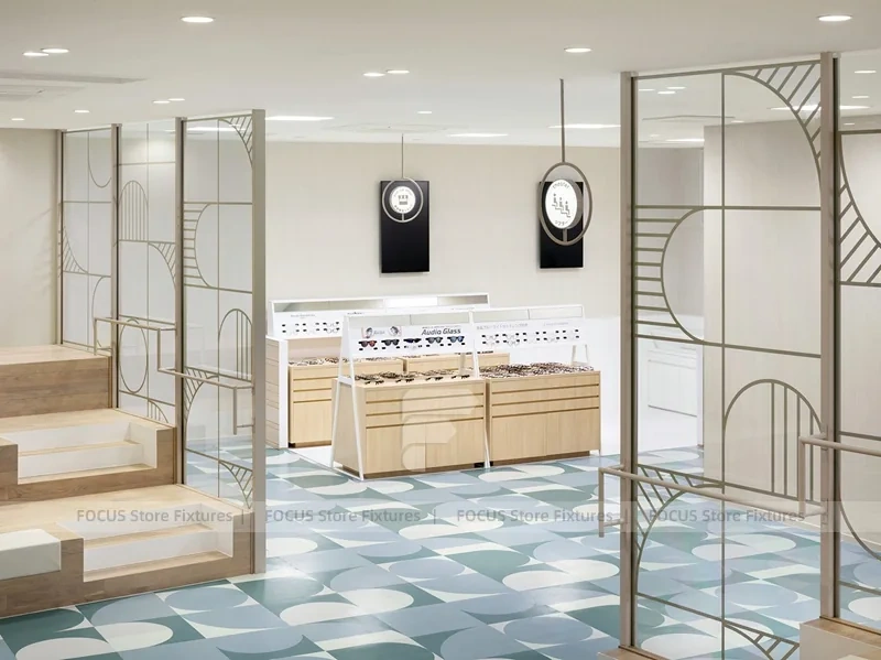 Pastel Curved Mobile Phone Store Interior