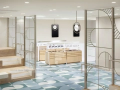 Pastel Curved Mobile Phone Store Interior