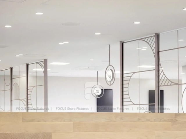 Pastel Curved Mobile Phone Store Interior