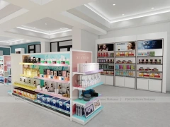 Pastel Pink Beauty Retail Store with Central Gondolas
