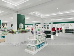 Pastel Pink Cosmetics Store Gondola Shelving