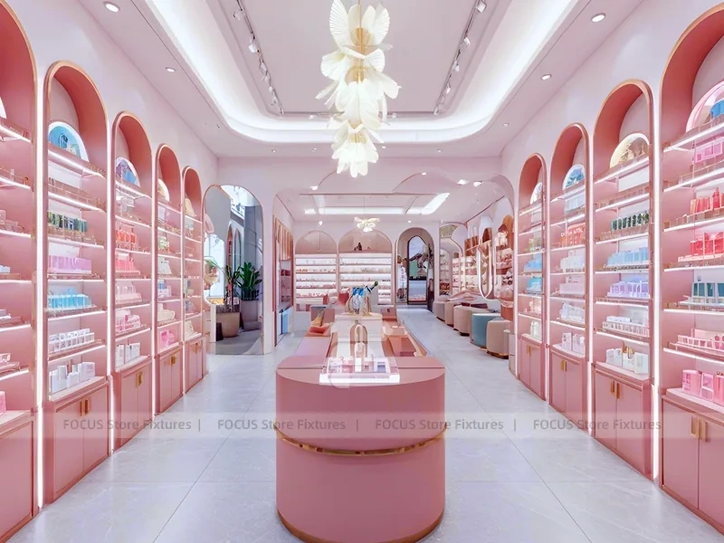 Pink Arched Cosmetics Boutique Interior